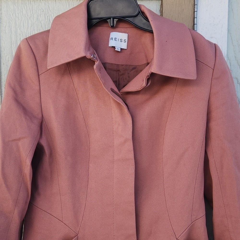 Reiss Elevated Polished Preppy Chic Euro Capsule Old Money Trench Coat Xsmall - Picture 4 of 10